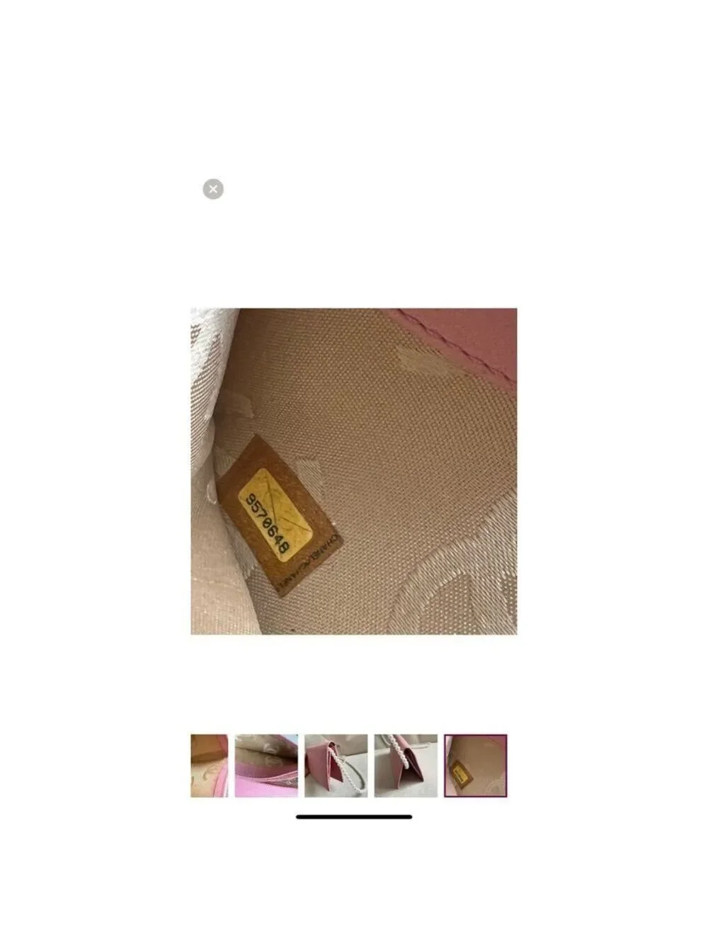 Chanel Pink Pebbled Leather Wallet on Pearl Chain (WOC)